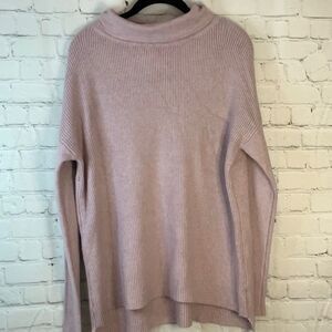 Devotion by Cyrus Pink Ribbed Cowl Neck Sweater Size Medium, Orchid Haze Sweater